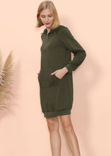 Load image into Gallery viewer, Solid Kangaroo Pocket Sweater Dress
