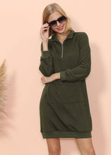 Load image into Gallery viewer, Solid Kangaroo Pocket Sweater Dress
