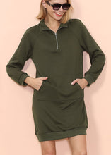 Load image into Gallery viewer, Solid Kangaroo Pocket Sweater Dress
