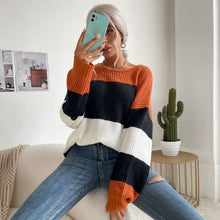 Load image into Gallery viewer, Chunky Color Block Oversized Sweater
