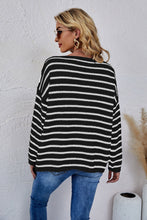 Load image into Gallery viewer, Round Neck Striped Knit Sweater
