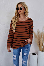 Load image into Gallery viewer, Round Neck Striped Knit Sweater
