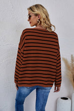Load image into Gallery viewer, Round Neck Striped Knit Sweater
