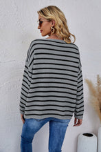 Load image into Gallery viewer, Round Neck Striped Knit Sweater
