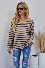 Load image into Gallery viewer, Round Neck Striped Knit Sweater
