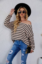 Load image into Gallery viewer, Round Neck Striped Knit Sweater
