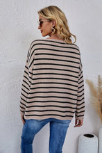 Load image into Gallery viewer, Round Neck Striped Knit Sweater
