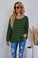 Load image into Gallery viewer, Round Neck Striped Knit Sweater
