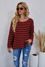 Load image into Gallery viewer, Round Neck Striped Knit Sweater
