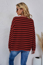 Load image into Gallery viewer, Round Neck Striped Knit Sweater

