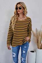 Load image into Gallery viewer, Round Neck Striped Knit Sweater
