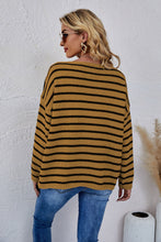 Load image into Gallery viewer, Round Neck Striped Knit Sweater
