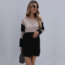 Load image into Gallery viewer, Color Block Neck Detail Sweater Dress
