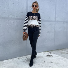 Load image into Gallery viewer, Color Block Mixed Prints Sweater
