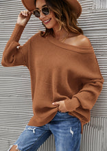 Load image into Gallery viewer, Solid Side Slit Knit Sweater
