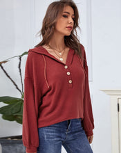 Load image into Gallery viewer, Hooded Waffle Knit Sweater

