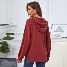 Load image into Gallery viewer, Hooded Waffle Knit Sweater
