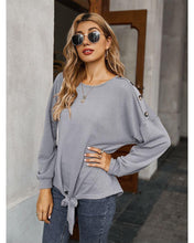 Load image into Gallery viewer, Contrast Button Shoulder Detail Sweater
