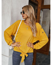 Load image into Gallery viewer, Contrast Button Shoulder Detail Sweater
