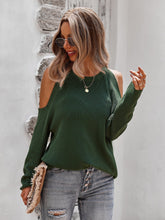 Load image into Gallery viewer, Solid Cold Shoulder Knit Sweater
