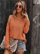 Load image into Gallery viewer, Solid Cold Shoulder Knit Sweater
