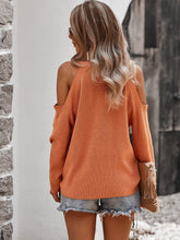 Load image into Gallery viewer, Solid Cold Shoulder Knit Sweater
