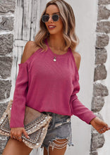 Load image into Gallery viewer, Solid Cold Shoulder Knit Sweater
