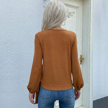 Load image into Gallery viewer, Asymmetrical Neck Tie Ribbon Sweater
