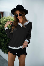 Load image into Gallery viewer, Off Shoulder Two Tone Sweater
