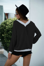 Load image into Gallery viewer, Off Shoulder Two Tone Sweater
