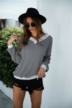Load image into Gallery viewer, Off Shoulder Two Tone Sweater
