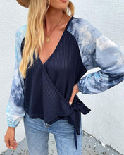 Load image into Gallery viewer, Two Tone Surplice Knit Sweater
