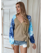 Load image into Gallery viewer, Two Tone Surplice Knit Sweater
