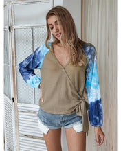 Load image into Gallery viewer, Two Tone Surplice Knit Sweater
