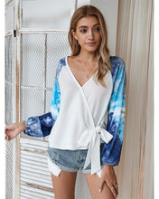 Load image into Gallery viewer, Two Tone Surplice Knit Sweater
