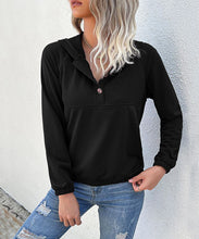 Load image into Gallery viewer, Half Button Hooded Sweatshirt
