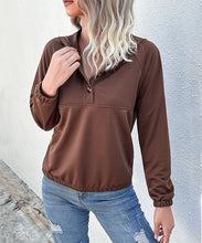 Load image into Gallery viewer, Half Button Hooded Sweatshirt
