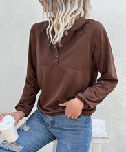 Load image into Gallery viewer, Half Button Hooded Sweatshirt
