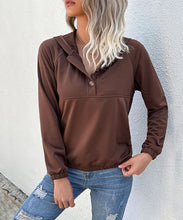 Load image into Gallery viewer, Half Button Hooded Sweatshirt
