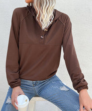 Load image into Gallery viewer, Half Button Hooded Sweatshirt
