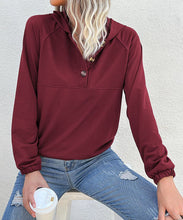 Load image into Gallery viewer, Half Button Hooded Sweatshirt
