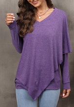Load image into Gallery viewer, V Neck Asymmetrical Overlap Sweater

