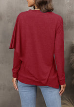 Load image into Gallery viewer, V Neck Asymmetrical Overlap Sweater
