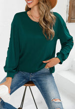 Load image into Gallery viewer, Contrast Side Button Sleeve Sweater

