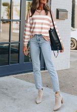 Load image into Gallery viewer, Classic Striped Patch Pocket Sweater
