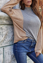 Load image into Gallery viewer, Mock Neck Color Block Sweater
