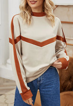 Load image into Gallery viewer, Two Tone Geometric Striped Sweater
