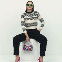 Load image into Gallery viewer, Jacquard Cropped Sweater, Tribeca | Women - BYMANYC ® New York
