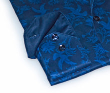 Load image into Gallery viewer, James  Button-Up Shirt With Contrast Details // Navy // Contemporary Fit (Regular)- final sale

