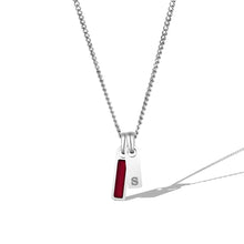 Load image into Gallery viewer, Birthstone &amp; Initial Tag Necklace - Silver
